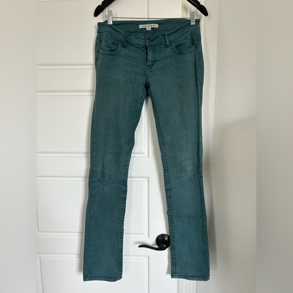Forever Twenty One Teal Denim Jeans